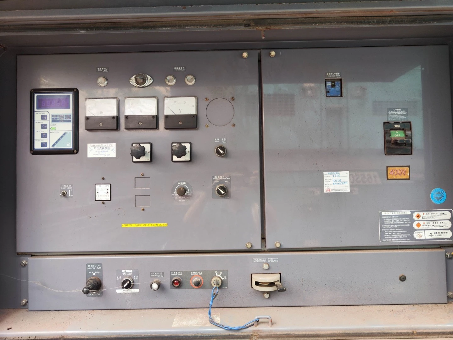 USED 600KVA KOMATSU SA6D170-A-1 GENSET @ 7KO600