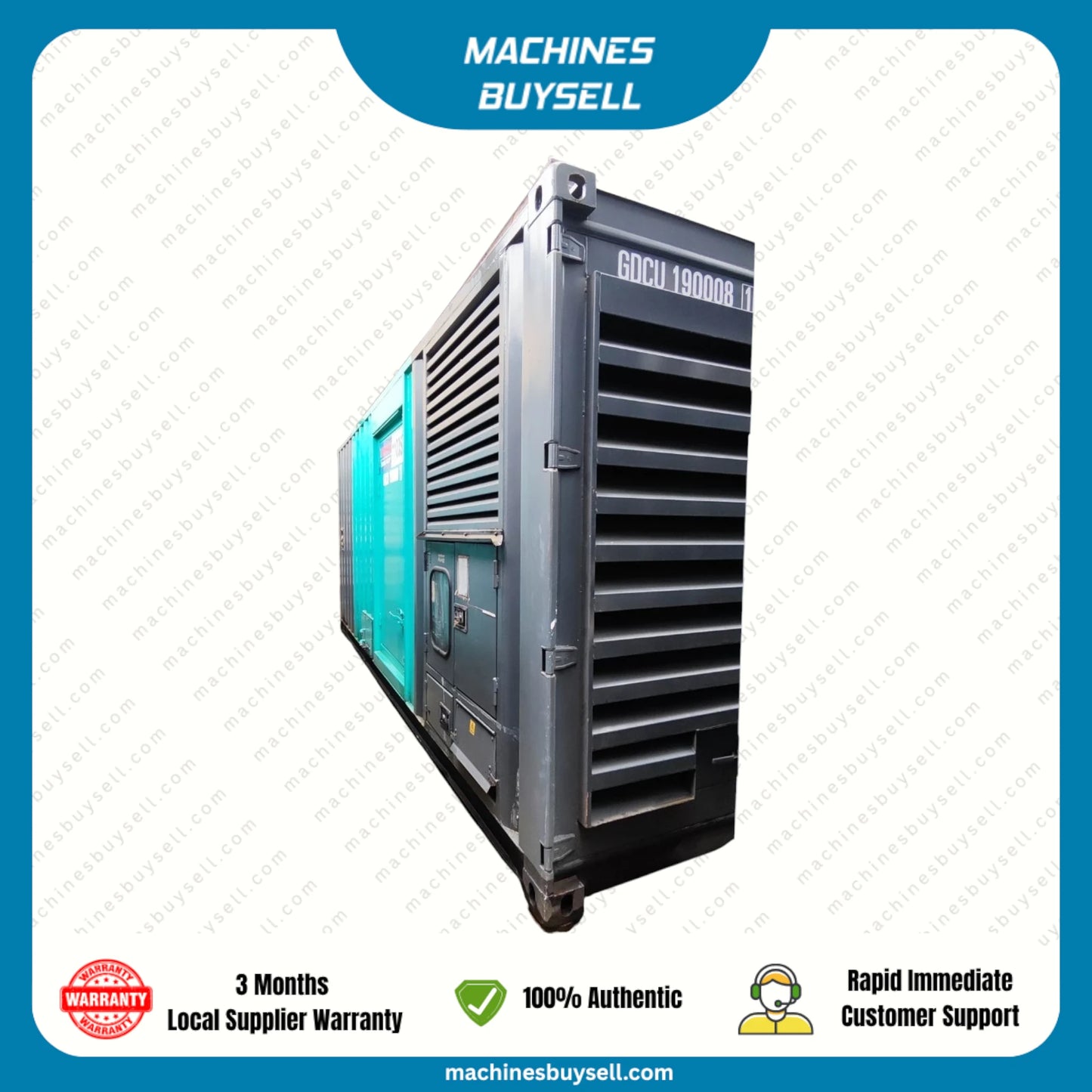 Used 1000kVA Cummins KTA38-G5 Genset @ 13CU1000
