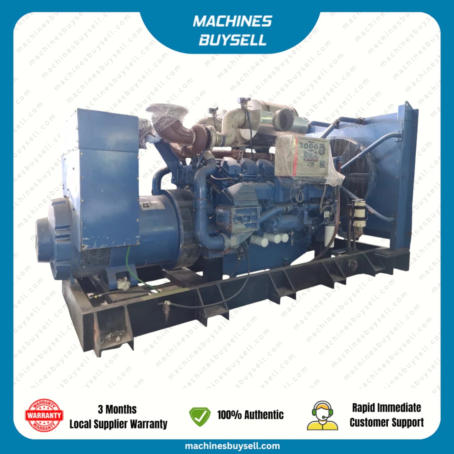 Used 1000kVA Dorman 12SETCR Genset @ 49DO1000