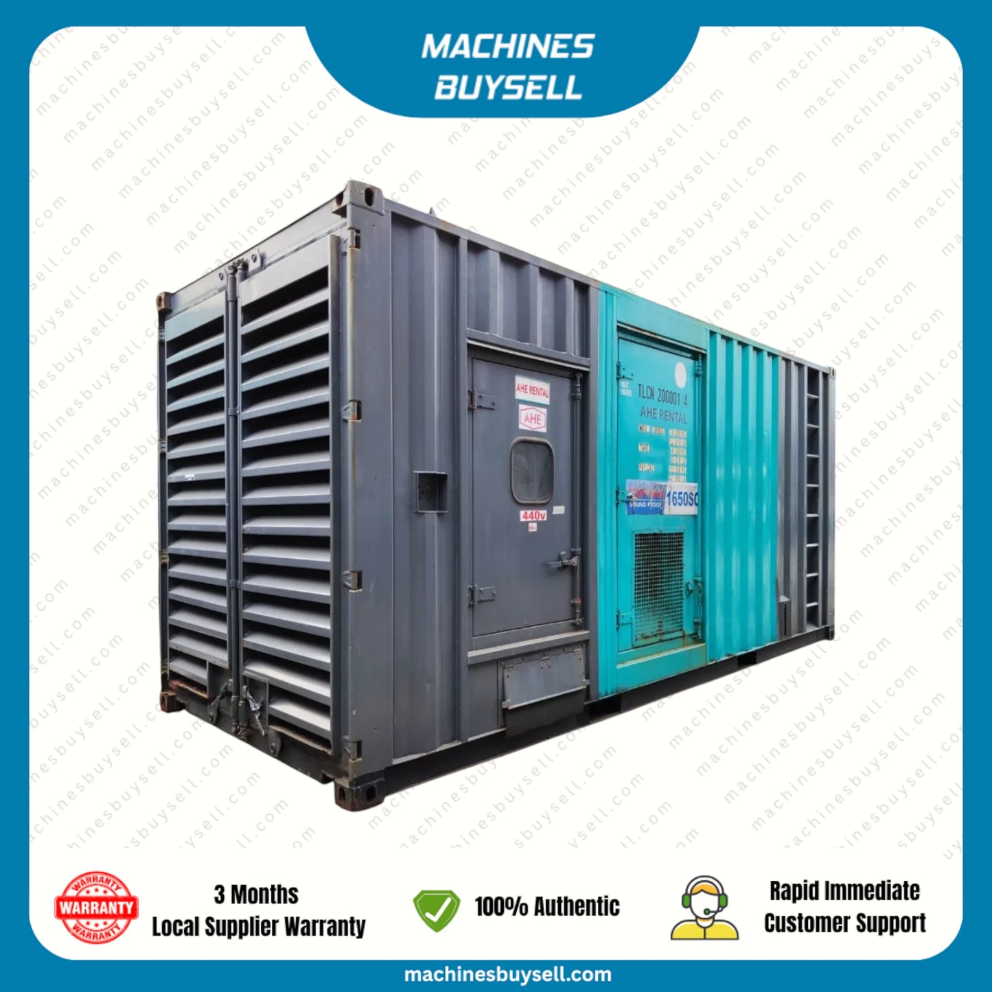 Used 1500kVA Cummins KTTA50-G2 Genset @ 16CU1500