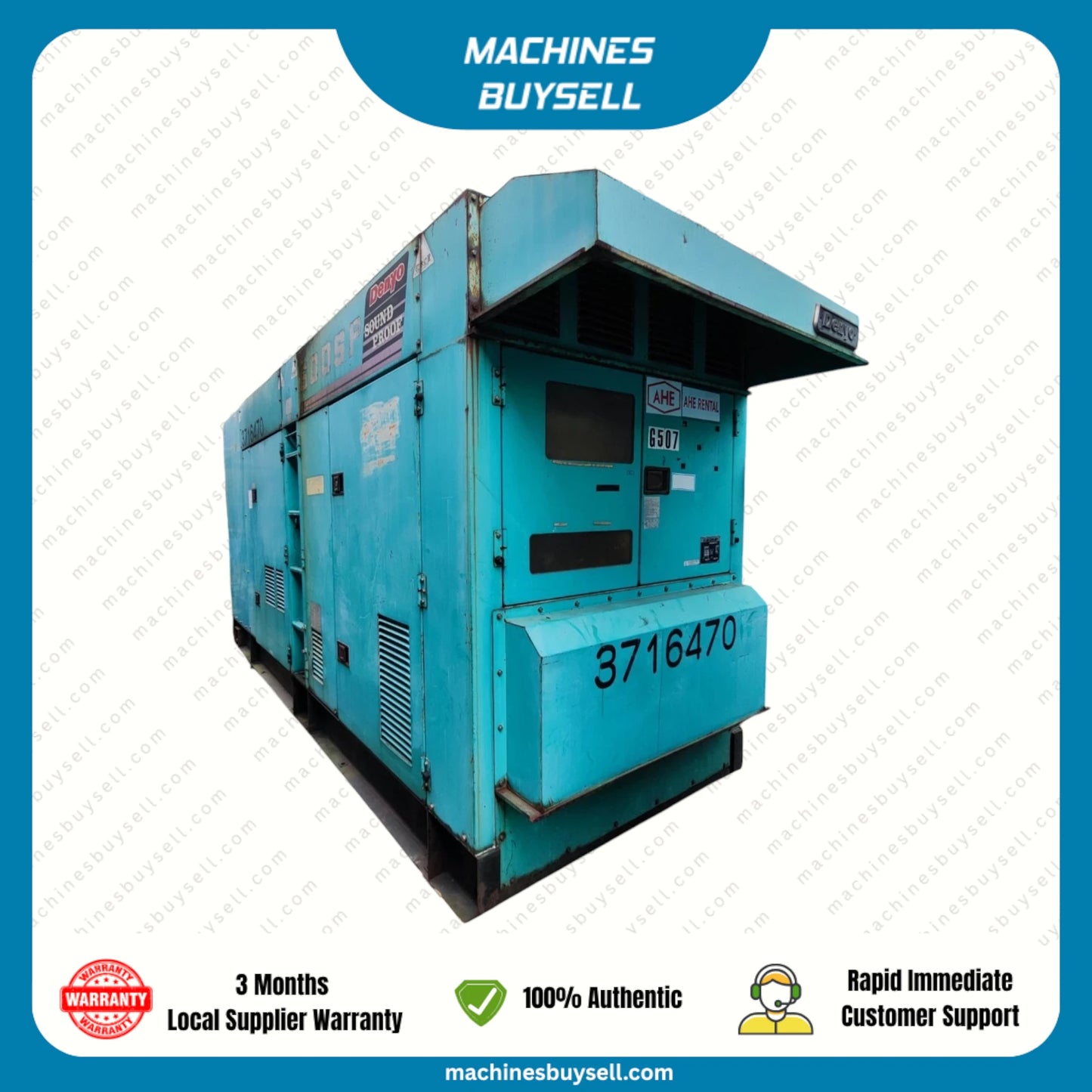Used 550kVA Mitsubishi S6R-FTA Genset @ 3MI550
